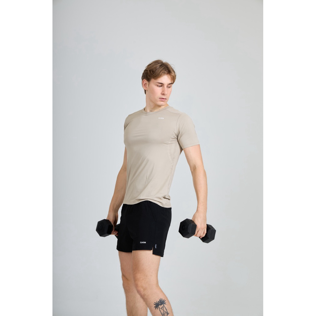 [ELVON] AirMove Tee เสื้อยืดออกกำลังกายผู้ชาย ผ้าเย็น กัน UV มีรูระบายอากาศใต้รักแร้ แห้งไวพิเศษ