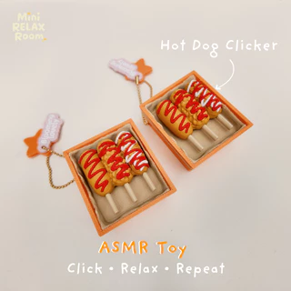 ของเล่นคลายเครียด ASMR ปุ่มกดเสียงกรอบ 3D Print ลายฮอทดอก | พวงกุญแจขนาดเล็ก 4.5x4 ซม. กดเพลิน เสียงชัด hotdog