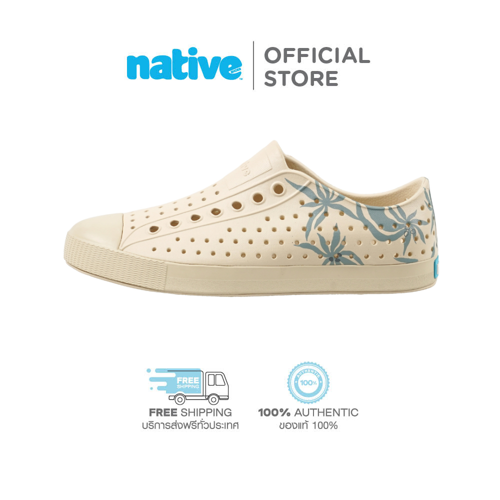 Native รองเท้ากันน้ำผู้ใหญ่ EVA รุ่น Jefferson Wanderfoam Block Bone White/ Bone White/ Sage Slate Leaf Block