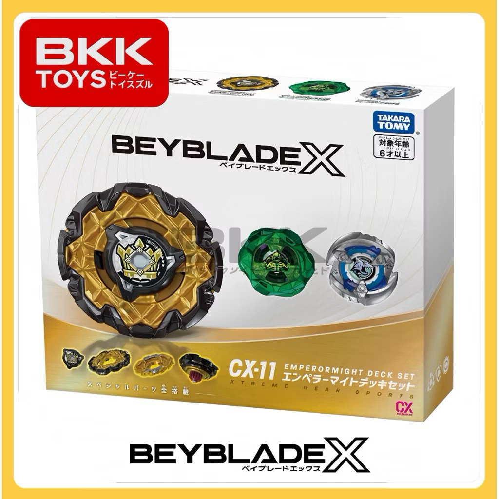 [ ของแท้ พร้อมส่ง ] TAKARA TOMY BEYBLADE X I CX-11 EMPEROR MIGHT DECK SET LOT HK