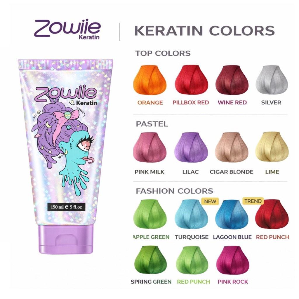 ครีมเปลี่ยนสีผม zowiie สูตรสีติดง่ายฟื้นฟูผมแห้งเสีย ครบทุกเฉดสี