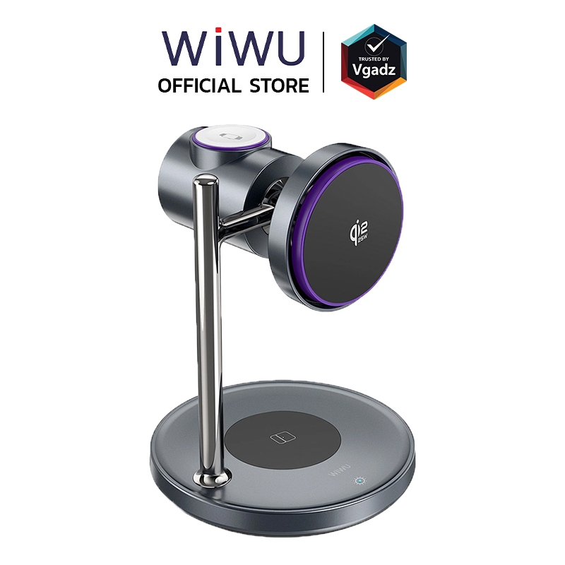 WiWU แท่นชาร์จไร้สาย รุ่น 3-in-1 Space Station Magnetic Wireless Charger Qi2.2 (Wi-W041)