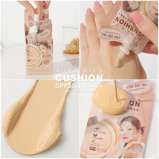 คุชชั่นออร่าริช 1 ซอง / คุชชั่นผิวฉ่ำโกลว์ (AURA RICH CUSHION SPF50 PA++++)