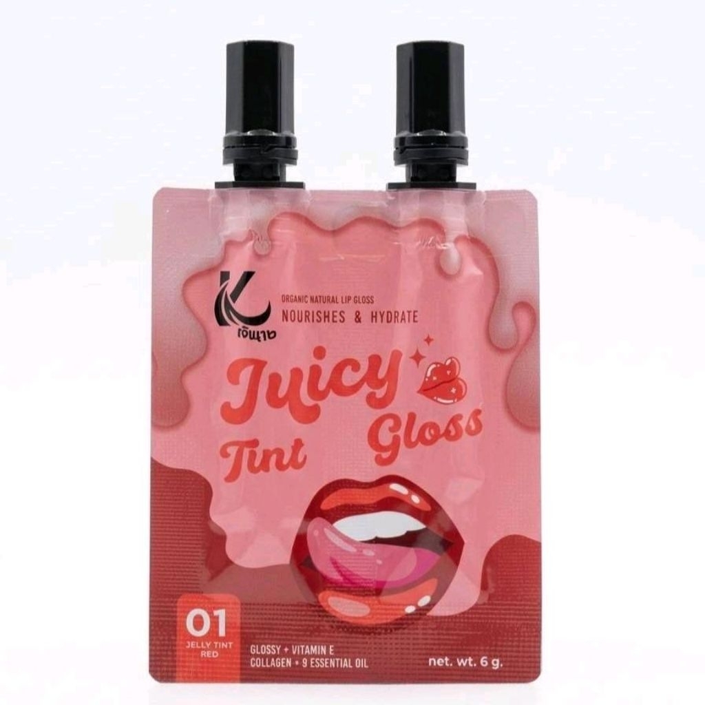 เจ้านาง จูซซี่ ทินท์ กลอส (Jaonang Juicy Tint Gloss) ​01 Jelly Tint Red (ขนาด 6 กรัม)
