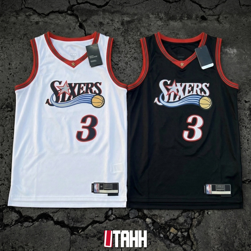 Iverson เสื้อบาสเกตบอล  Basketball Jersey แบบอัดร้อน HOT PRESS  014
