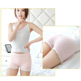PrettyLady Shop（718）กางเกงซับใน ผ้านุ่ม ฟรีไซส์ แต่งขอบลูกไม้