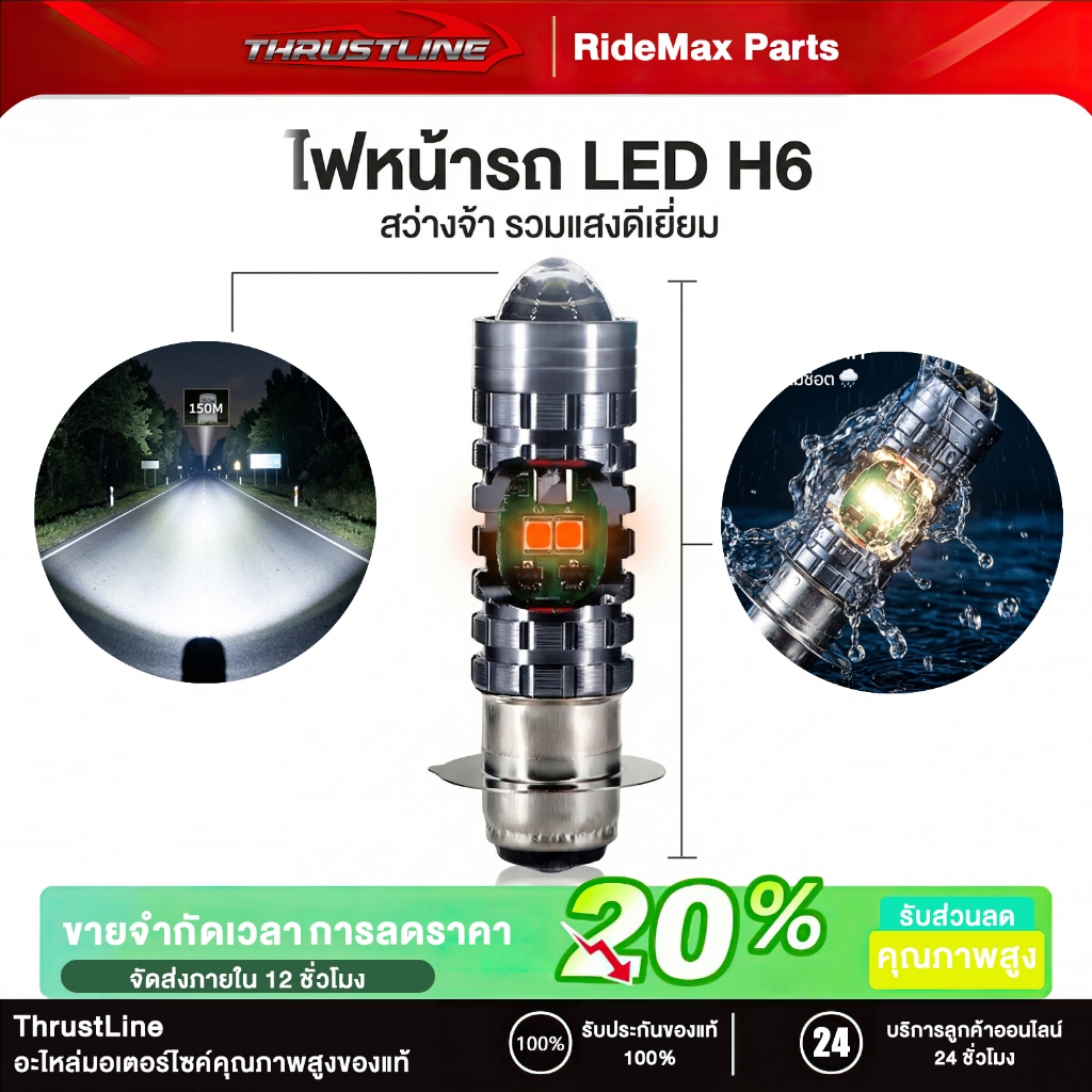 หลอดไฟหน้ารถจักรยานยนต์ LED T19 PX15D พร้อมเลนส์ Hi Lo beam อุปกรณ์เสริม สําหรับสกูตเตอร์