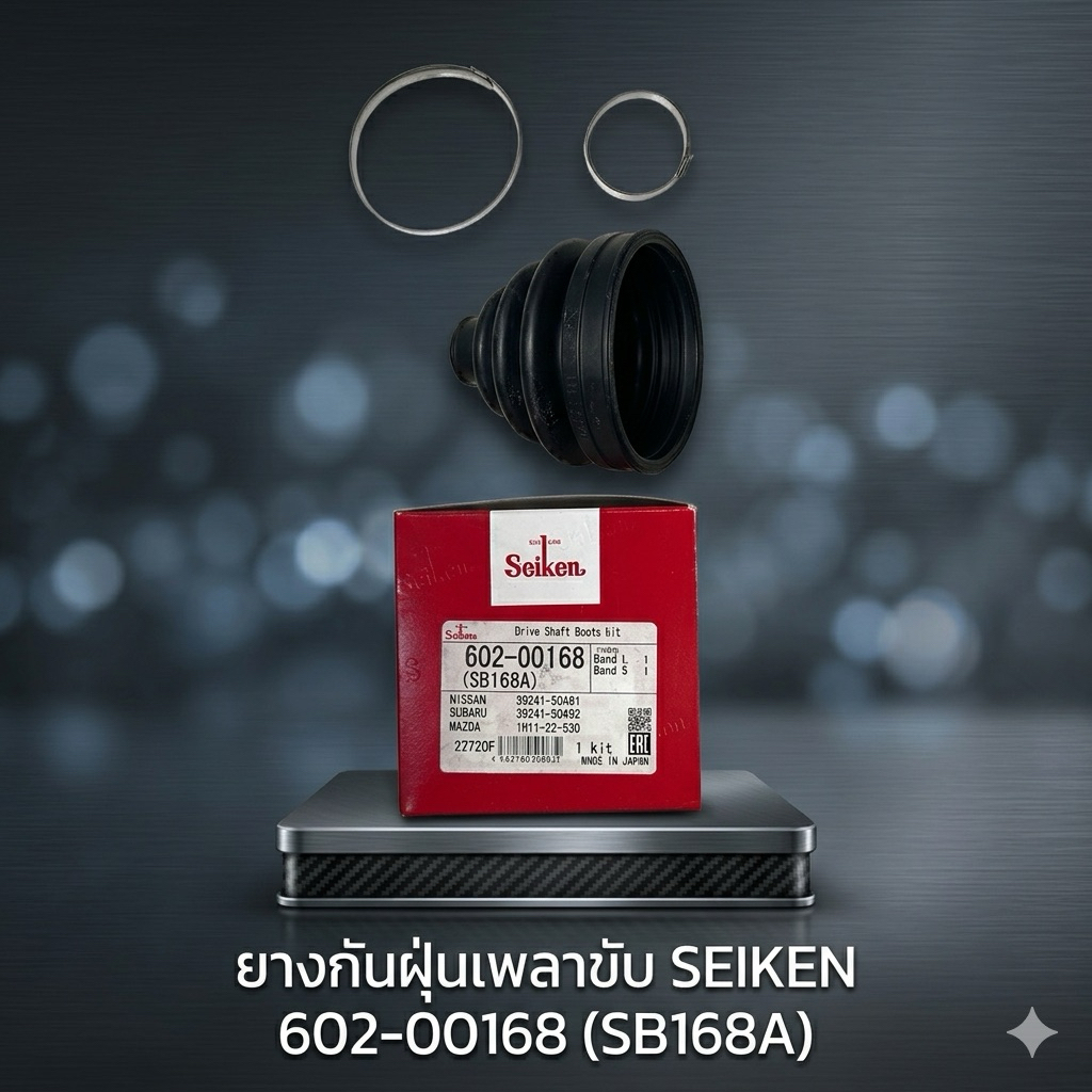 ยางหุ้มเพลาขับ SEIKEN 602-00168 (SB168A) NISSAN SUNNY B11-14, Subaru GC,GF, Mazda Familia