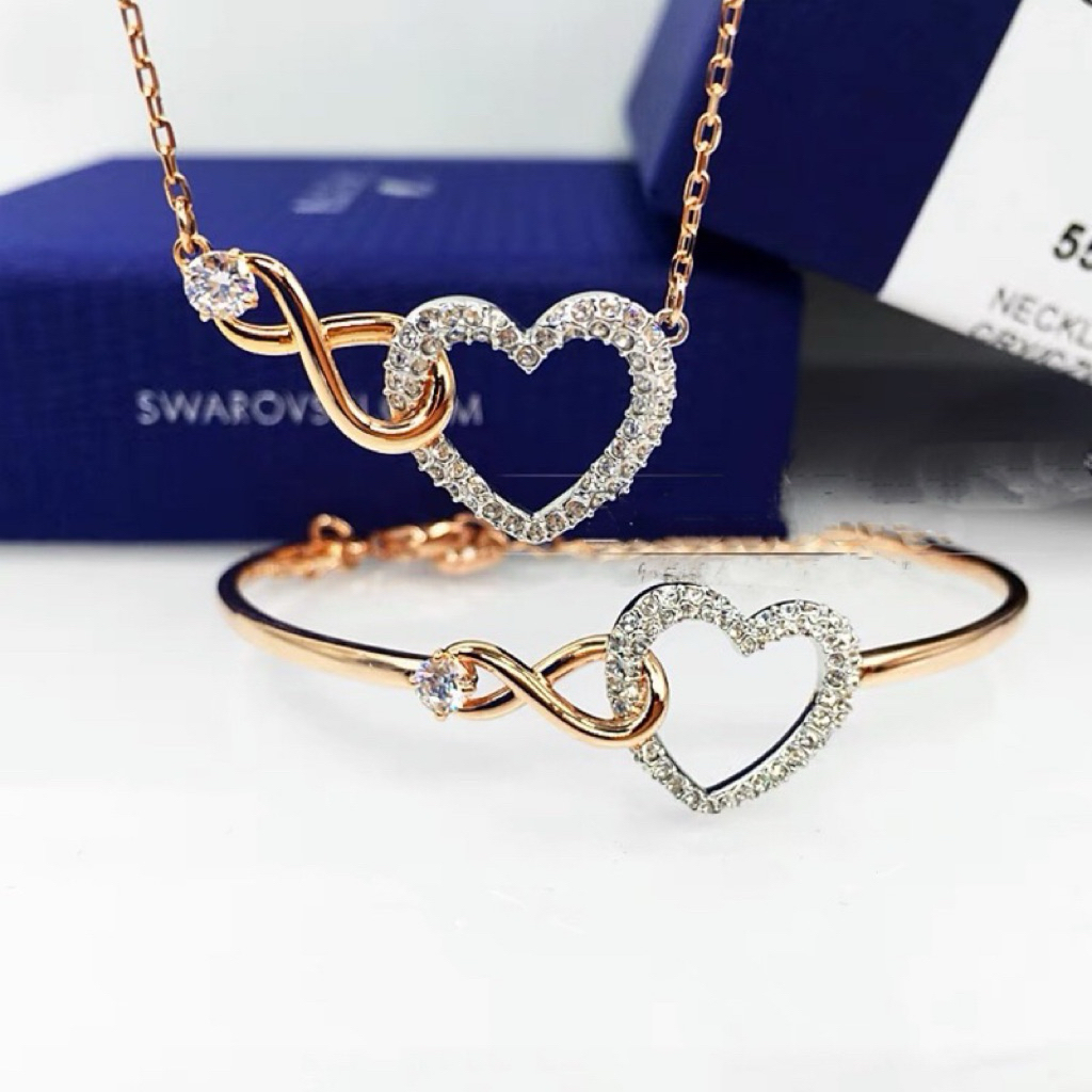 🇹🇭🇦🇹พร้อมส่งทีไทย🇦🇹 สร้อยคอ Swarovski Infinity Heart Necklace สวารอฟสกี้ สวารอฟ ของขวัญ ของแท้ 100%