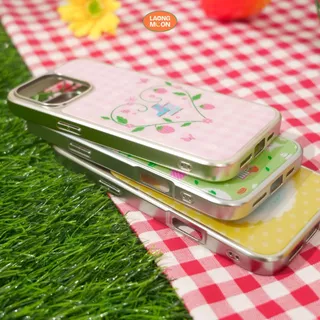 NEW Laongmoon เคสไอโฟนขอบเงิน พิมพ์ลาย Little Garden Collection สำหรับ iPhone 12 13 14 15 16 17