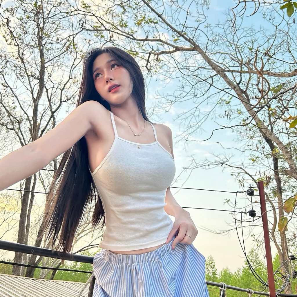 Jeané studio soft tank top เสื้อยืดสีขาวสุดเซ็กซี่ใส่วันสบายๆ