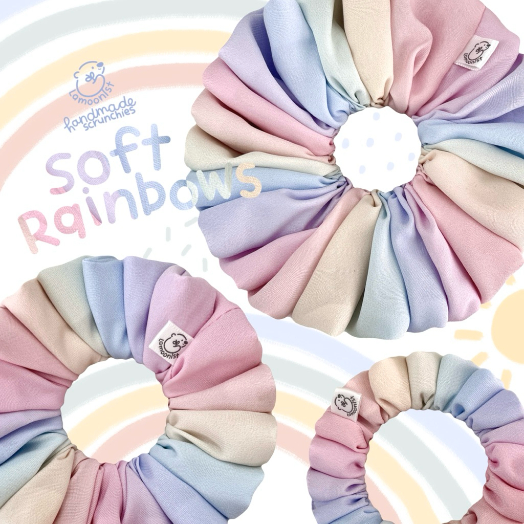 Lamoonist scrunchies • Soft rainbows