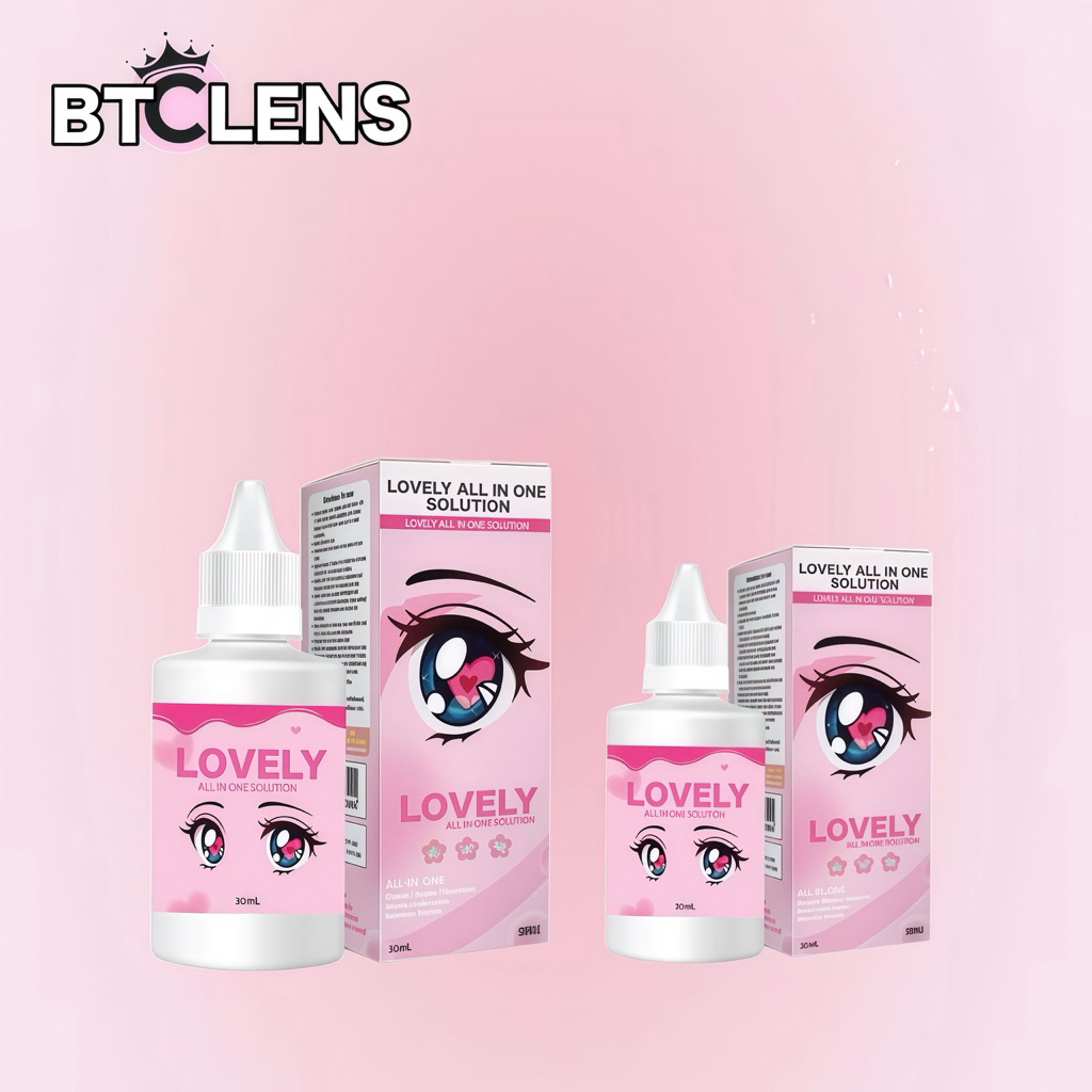 BTCLENS 3 in 1 น้ำยาแช่/ล้าง/หยอด คอนแทคเลนส์ Lovely All In One Solution น้ำยาตาหวาน 30 / 60 ml