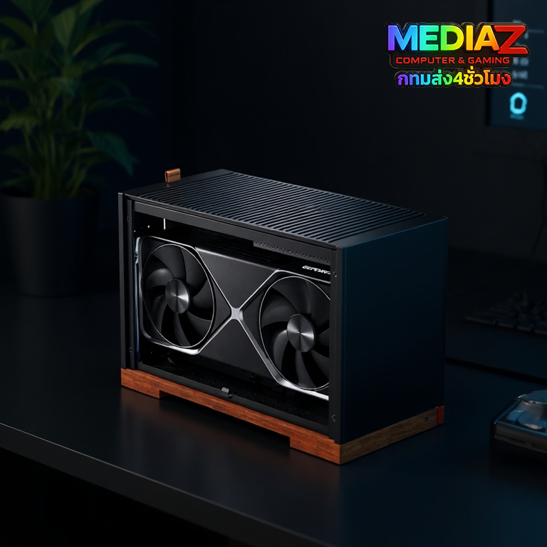เคส itx อัลลอยด์ จิ๋ว ไม้แท้แต่งลาย Jonsbo T9 Black Silver Aluminum Wood Case Media Z Com