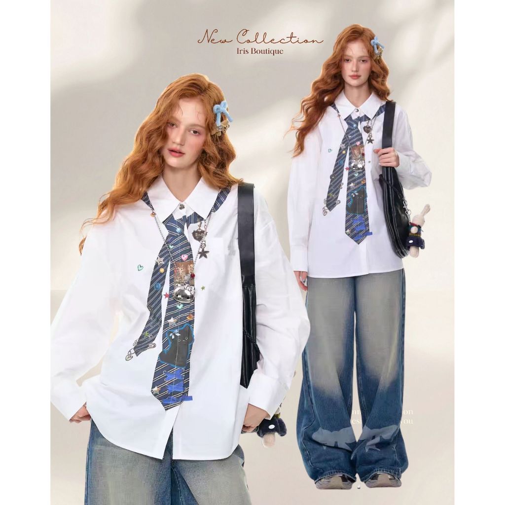 「พร้อมส่ง」IRIS BOUTIQUE IS20260018 Hight School Girl  Shirt เสื้อเชิ๊ตสุดน่ารัก