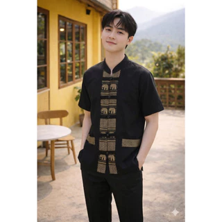 เสื้อช้างผ่าหน้ากระดุมมะพร้าว - ท่านผู้ชาย และ ท่านหญิง