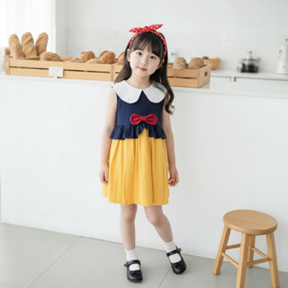 1-9 ปี สไตล์เกาหลี เด็กผู้หญิง ชุดเด็กหญิงสโนไวท์ แขนกุด ฤดู…