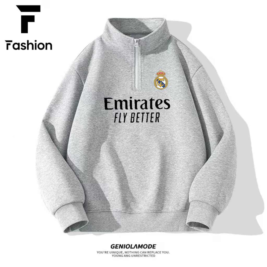 🔥【Real Madrid x แฟชั่น】เสื้อสเวตเตอร์แขนยาว สไตล์เกาหลี ทรงโอเวอร์ไซส์ ใส่ได้ทั้งสาวกและสายเกาหลี 💫