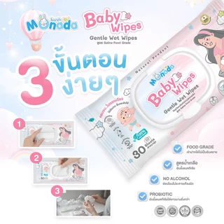 MONADA ทิชชูเปียกสำหรับเช็ดกรวยปั๊มนม อุปกรณ์ปั๊มนมยังยั้งแบคทีเรียได้ยาวนานกว่า 6 ห่อ