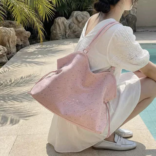 (พร้อมส่ง 🛻) กระเป๋า 𝐺𝑖𝑟𝑙𝑦 𝐷𝑜𝑡 🤲🏻👜👀 กระเป๋าสะพายไหล่ดีไซน์ทรงโค้ง ลายจุดสุดคิ้วท์ สไตล์เกาหลีขนาดใหญ่ ดีไซน์วินเทจ