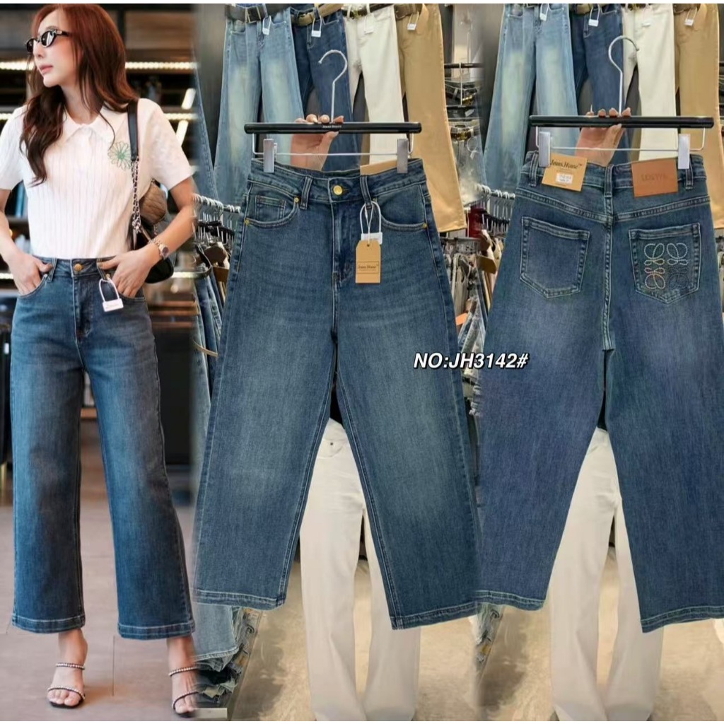 JH3142# กางเกงยีนส์ขา9ส่วน