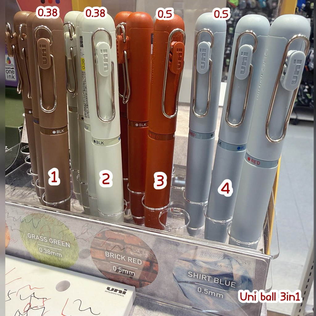 พร้อมส่ง  !!! ปากกา ดำ แดง น้ำเงิน uni ball one 3in1 new (MRE) (UBT) (2) 5.2/2026