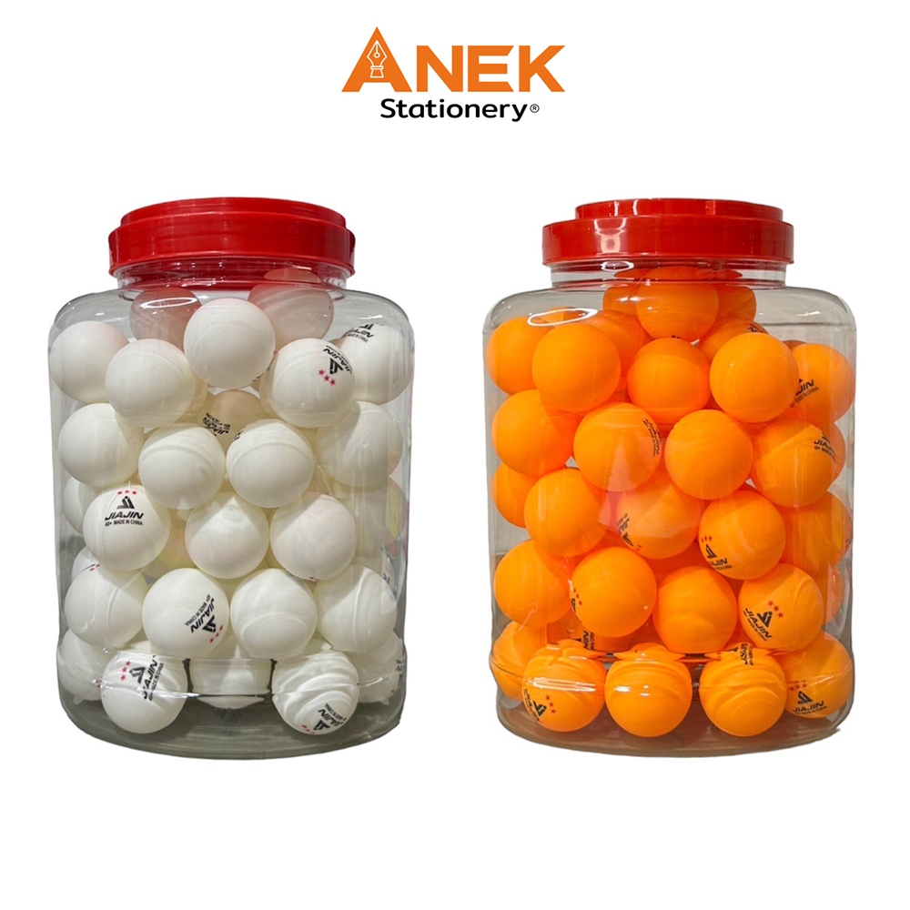 ลูกปิงปอง 60 ลูก พร้อมกระป๋อง  สีส้ม สีขาว เกรด ABS (จำนวน 1 กระป๋อง)