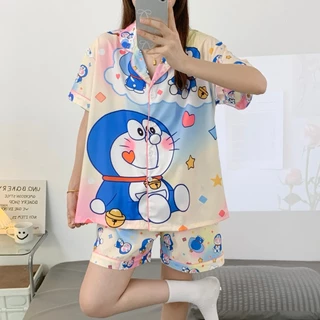 🔥พร้อมส่ง🔥 ชุดนอนผ้าไหมอิตาลี เเขนสั้น-ขาสั้น มีหลายลายให้เลือก ผ้าดี ฟรีไซส์ SS-2