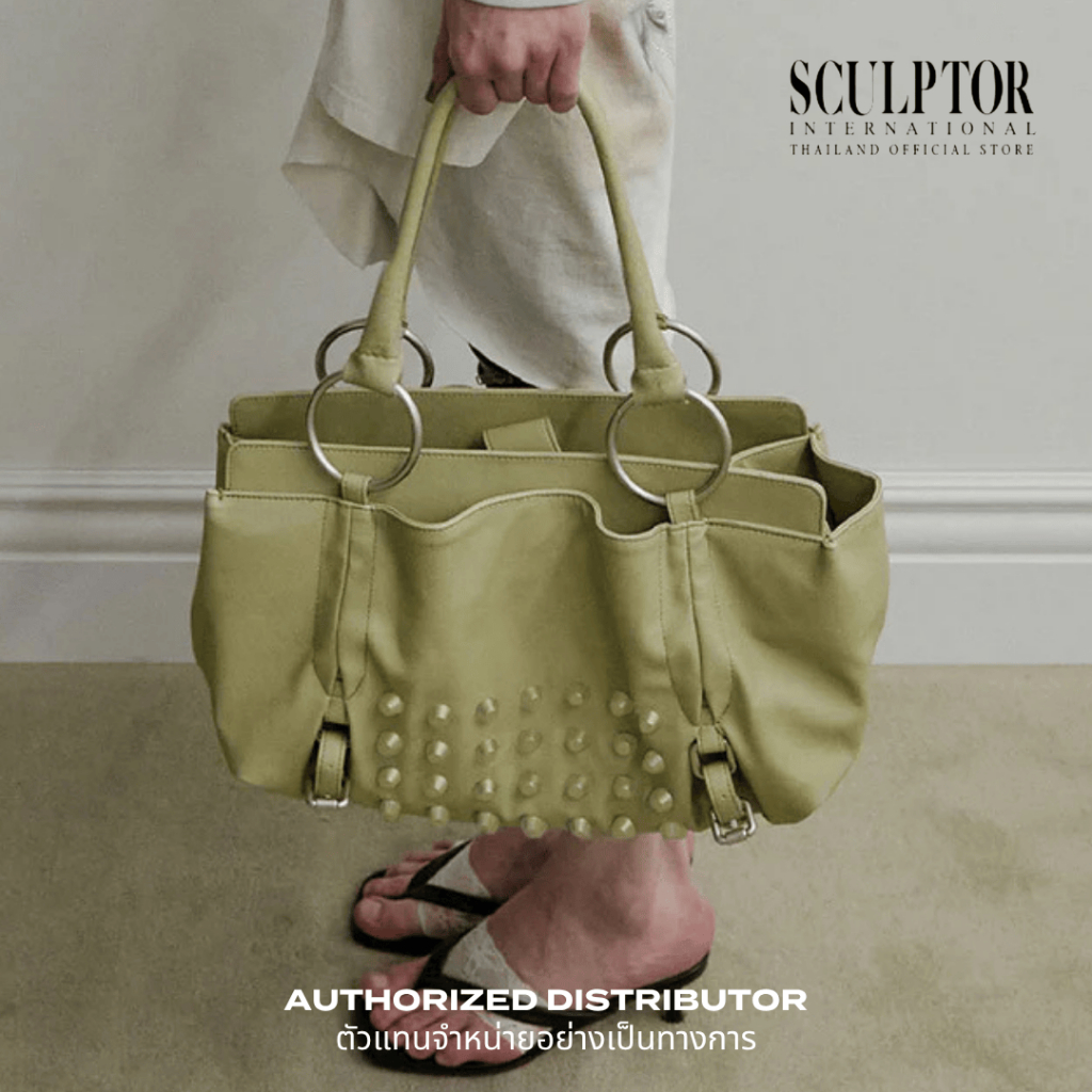 SCULPTOR® กระเป๋า Metal Stud Tote Bag สี Butter