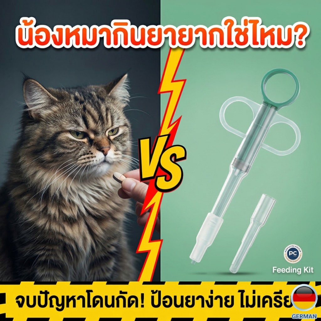 ที่ป้อนยาแมว ไซริงค์ป้อนยาสัตว์เลี้ยง ป้อนนม 2 in 1 ปลายซิลิโคนกันกระแทก แบรนด์ PetClear