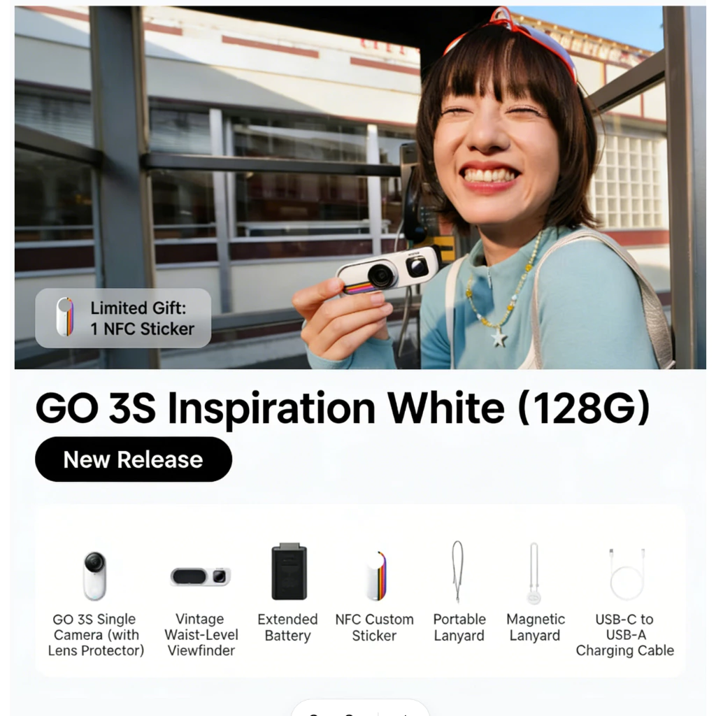 New Release Insta360 GO 3S Retro Bundle Special Edition 128GB Action Camera thumbnail 3
