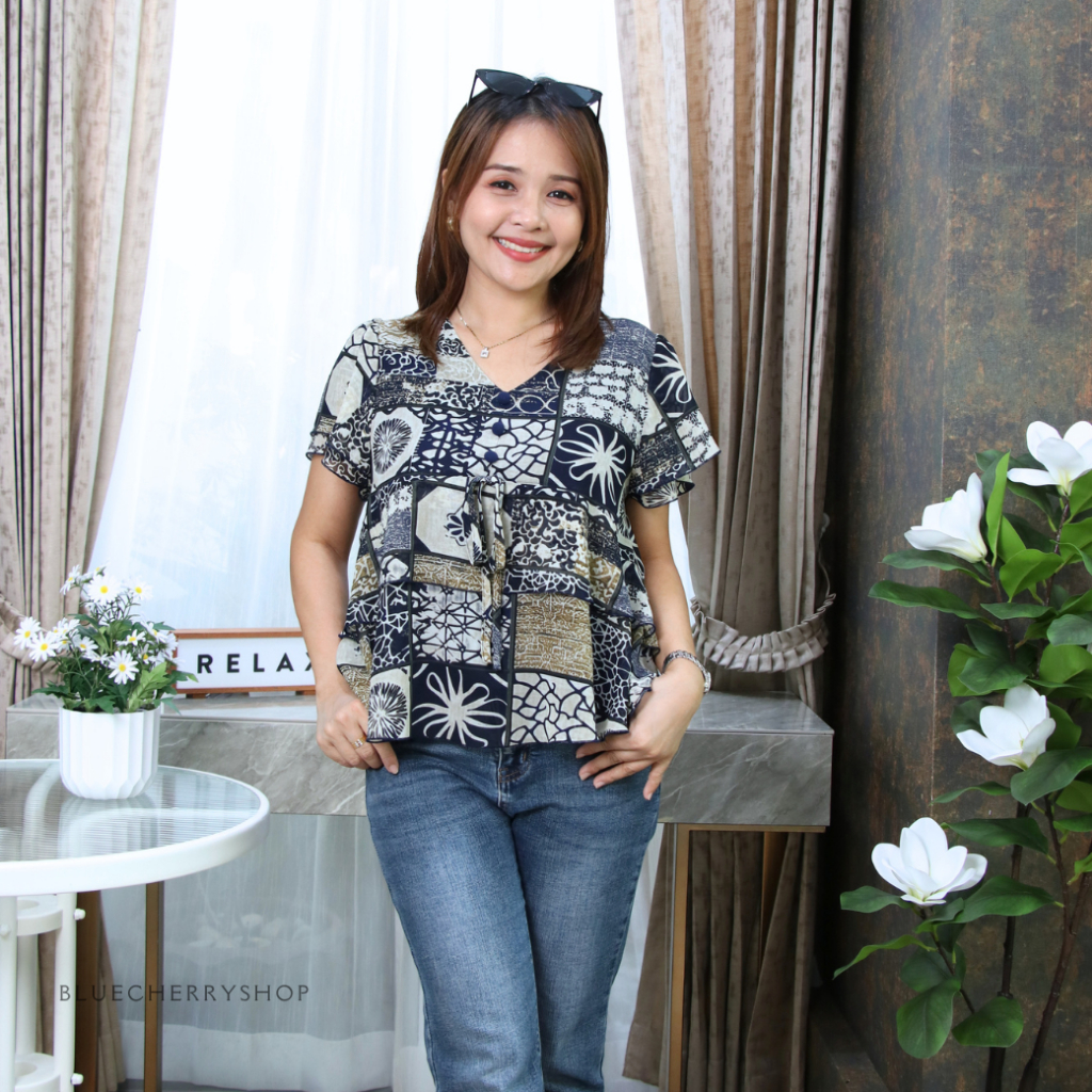 เสื้อผ้าชีฟองมีซับในในตัว เรเยอร์  สวย หวาน เหมือนสั่งตัด มีไซส์ 38 40 42 44  46 46 Brand Bluecherry ราคา ถูกที่สุด ดีลบีเคเค แกลเลอรีภาพที่ 6