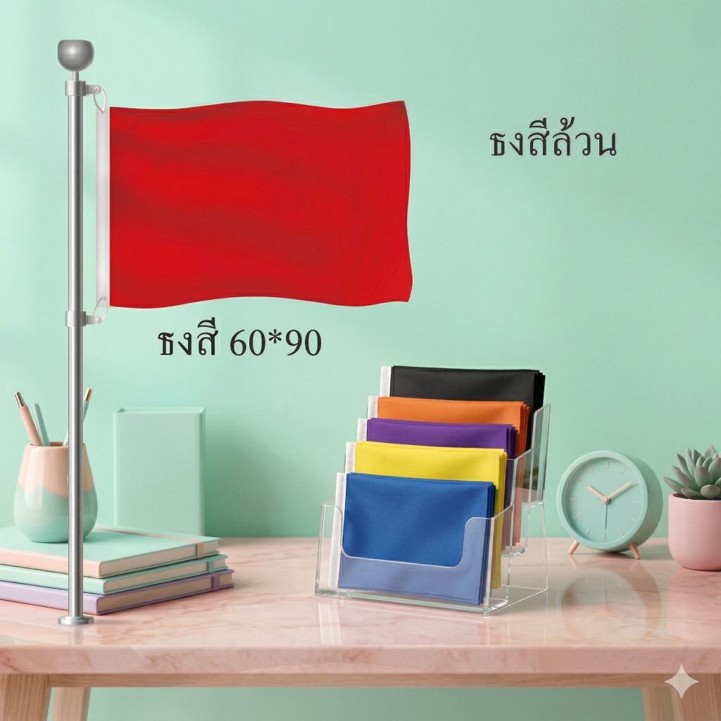 ธงกีฬาสี 60x90ซม. มีสีอ่อนสีเข้ม พร้อมส่ง