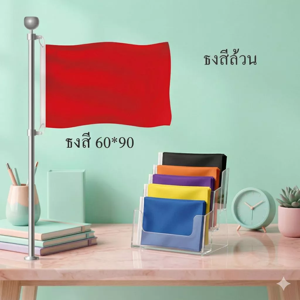 ธงกีฬาสี 60x90ซม. มีสีอ่อนสีเข้ม พร้อมส่ง
