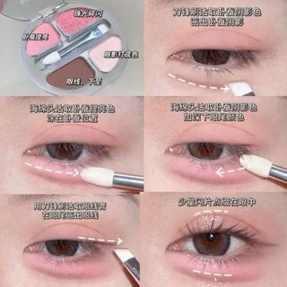 M495 Kakashow อายแชโดว์ 4 สี ดอลลี่อายพาเลต เนื้อแมทผสมกลิตเตอร์ ธรรมชาติ เพิ่มมิติ ให้ความสว่าง พร้อมแปรงสองหัว