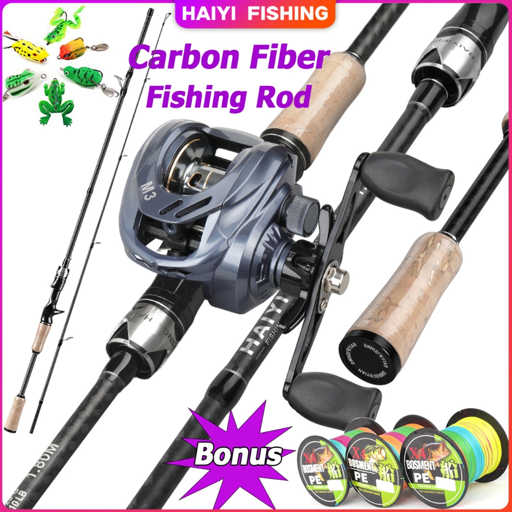 🐬HAIYI FISHING🐬เบ็ดตกปลาครบชุ คันเบ็ดตกปลา 1.65/1.8M Carbon Fiber Rod 7.2:1และอุปกรณ์ตกปลา สําหรับครบชุด ลากสูงสุด 10 กก