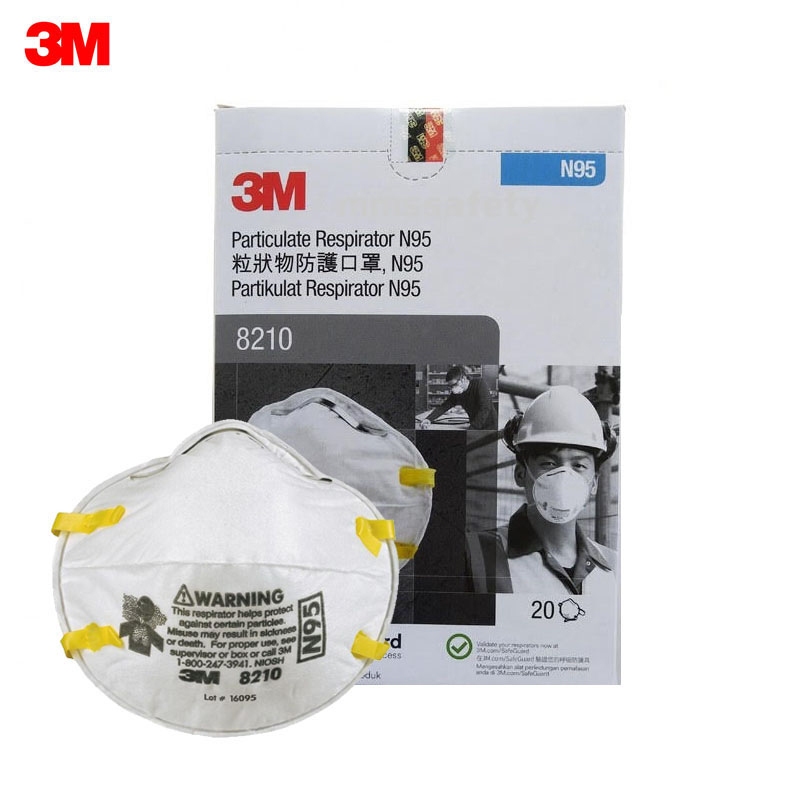 หน้ากากป้องกันฝุ่น 3M 8210 N95 3M 8210 N95 หน้ากากป้องกันฝุ่น ละออง (20 ชิ้น/กล่อง)