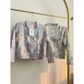 เสื้อไตผ้าแจ็คการ์ดกระดุมกระดิ่ง