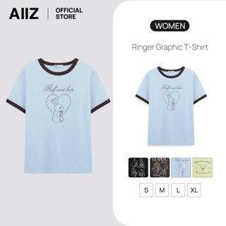 AIIZ (เอ ทู แซด) - AIIZ เสื้อยืดผู้หญิงแขนสั้นลายกราฟิก AIIZ…