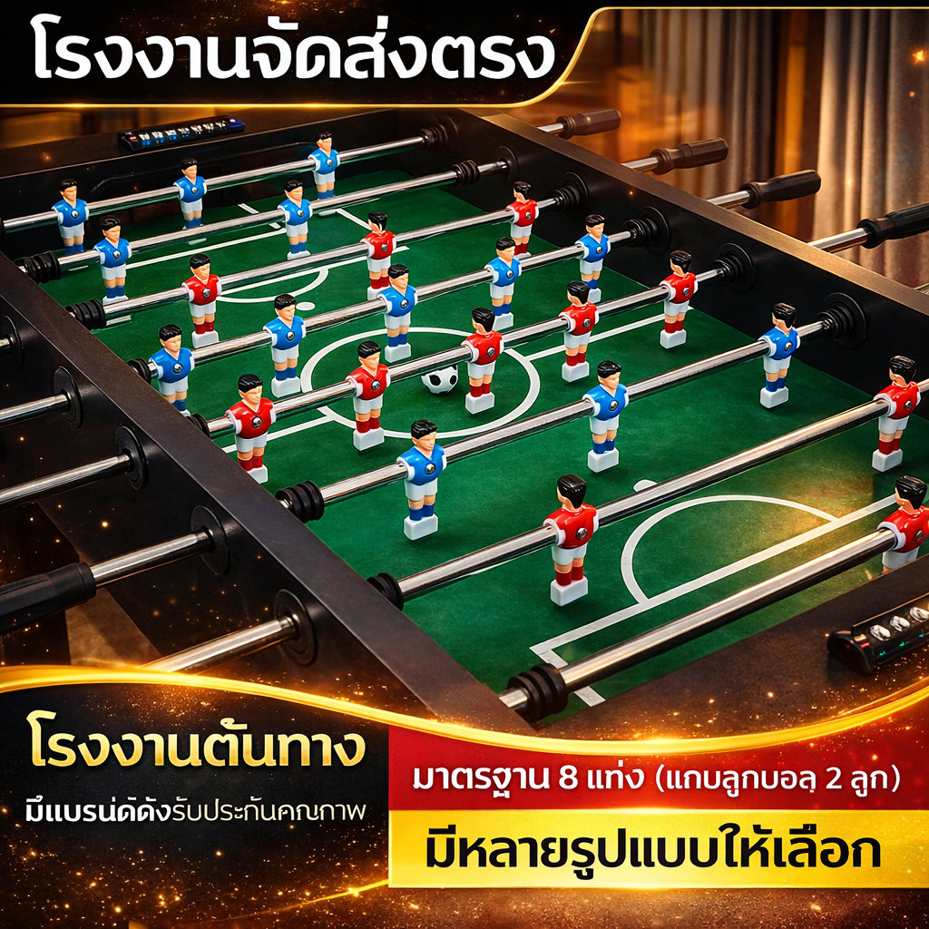 โต๊ะฟุตบอลมือหมุน โต๊ะบอล โต๊ะโกล์ โต๊ะสังสรรค์ โต๊ะกีฬา ขนาดมาตรฐาน Football Table(โปรโมชั่น)