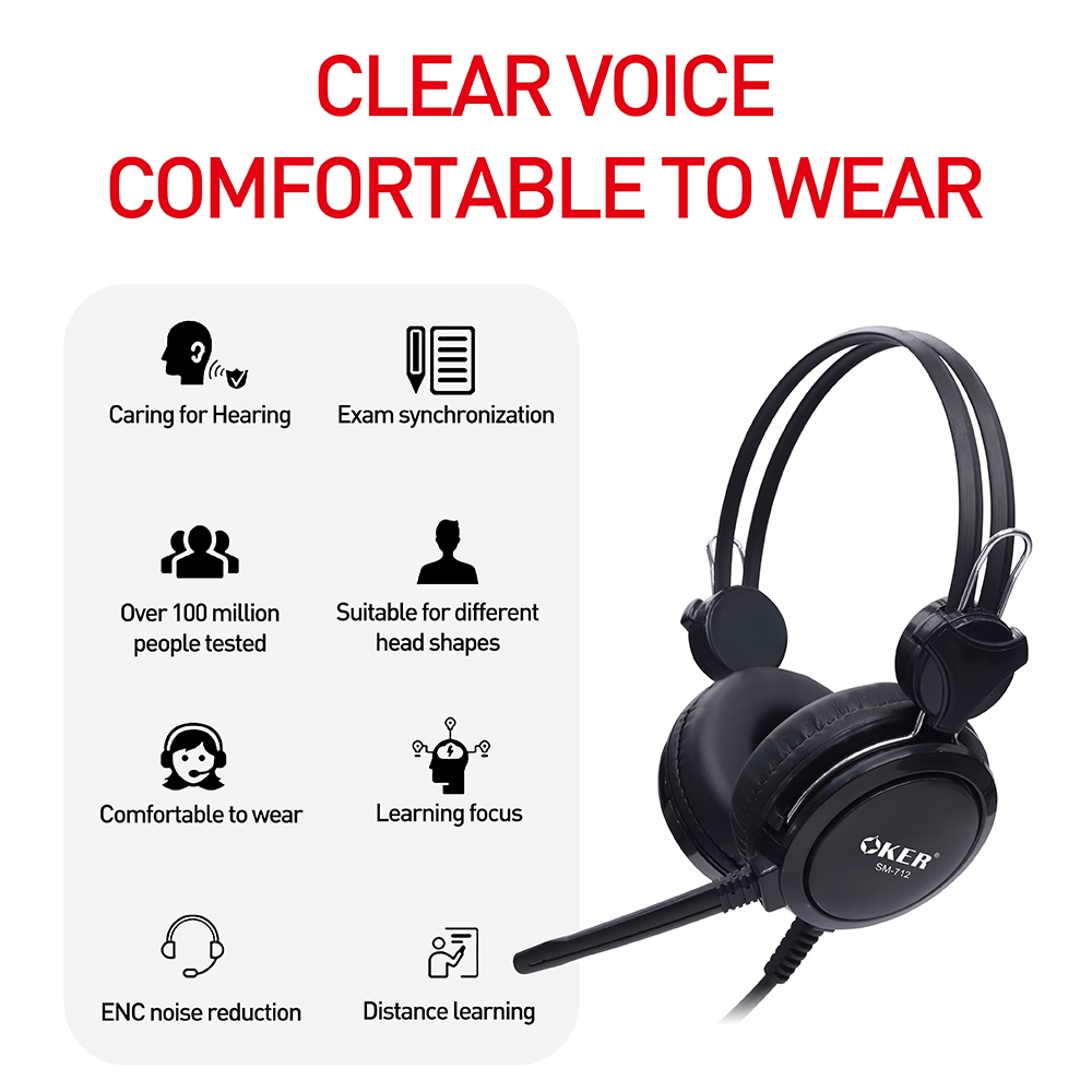 Oker หูฟังเกมมิ่งหัวเสียบ 3.5 มม รุ่น SM-712(BLACK)