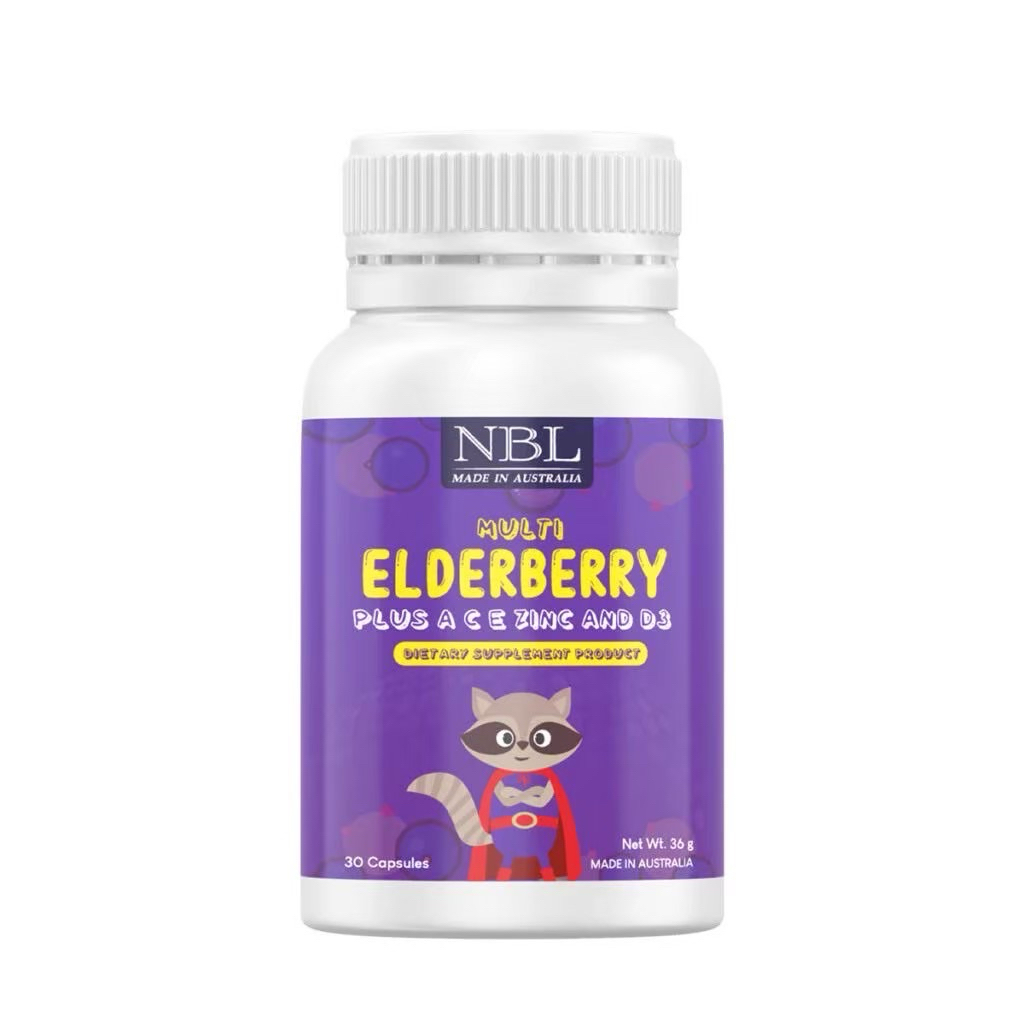 NBL Multi Elderberry Plus A C E Zinc and D3 รวมวิตามินเพื่อภูมิคุ้มกัน (30 Capsules)