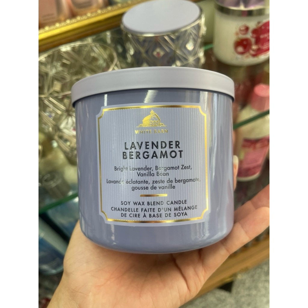 Bath & Body Works Lavender Bergamot 3-Wick Candle 411g. แท้