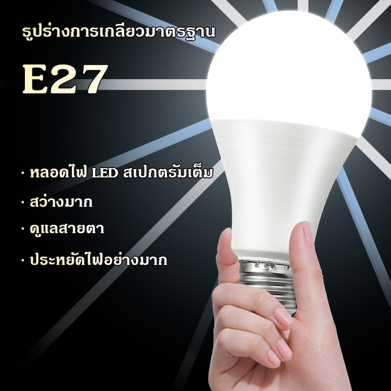 หลอดไฟ LED SlimBulb light วัตต์เต็ม 3w-24w ใช้ไฟฟ้า220V ขั้วเกลียว E27 รับผิดชอบความเสียหายจากการขนส่งเต็มจำนวน