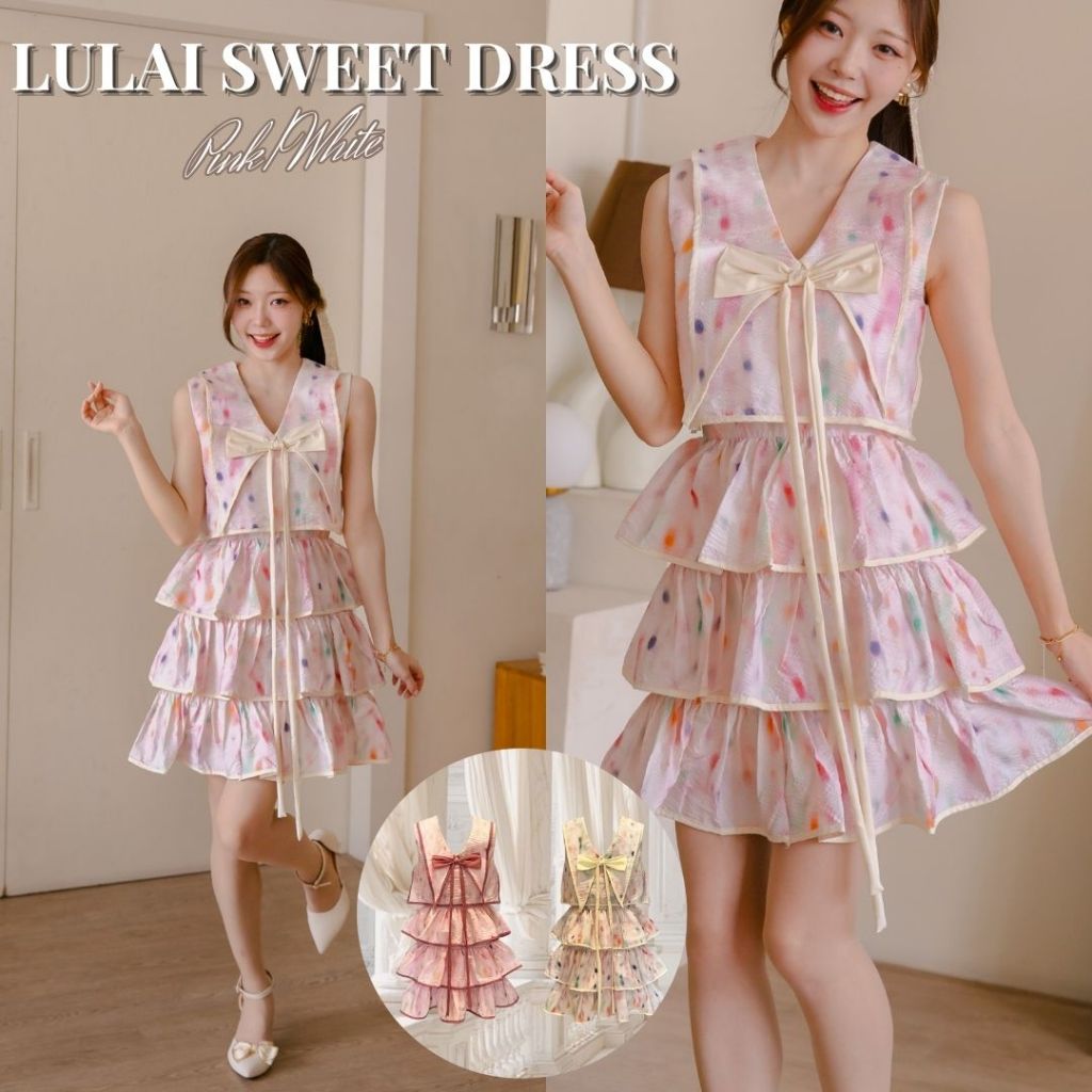 DR0605 LABELLE รุ่น Lulai Sweet Dress เดรสขนมชั้น หวานๆ