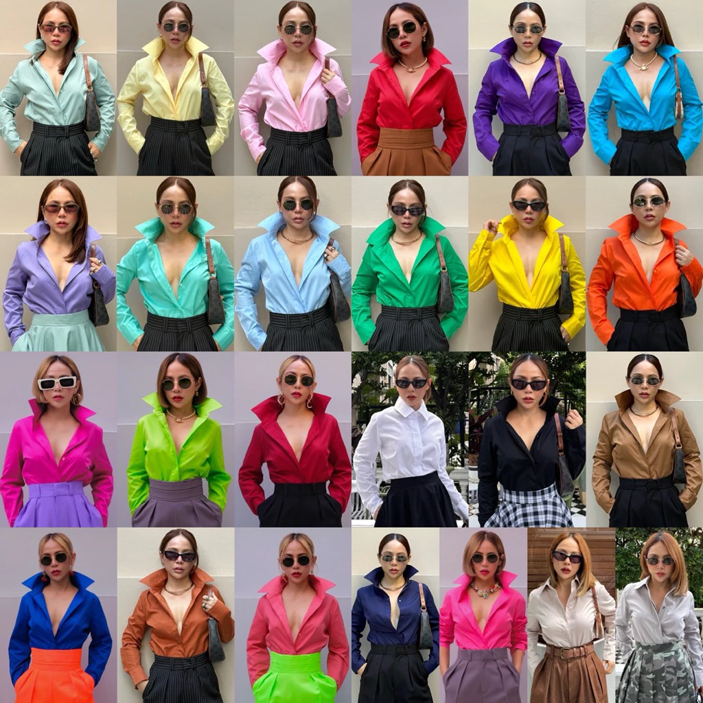 Bright by Aruna: เสื้อเชิ้ตสลิมเข้ารูปผ้าCotton (Slimfit Shirt)25สี 4ไซร์