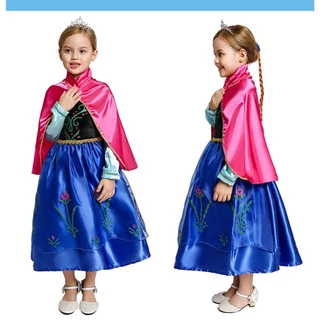 🇹🇭ส่งไวทันที 🇹🇭 Frozen Anna ชุดคอสเพลย์สำหรับเด็กสาวยามเป็นเจ้าหญิง สีม่วง เหมาะสำหรับงานเลี้ยงวันเกิด