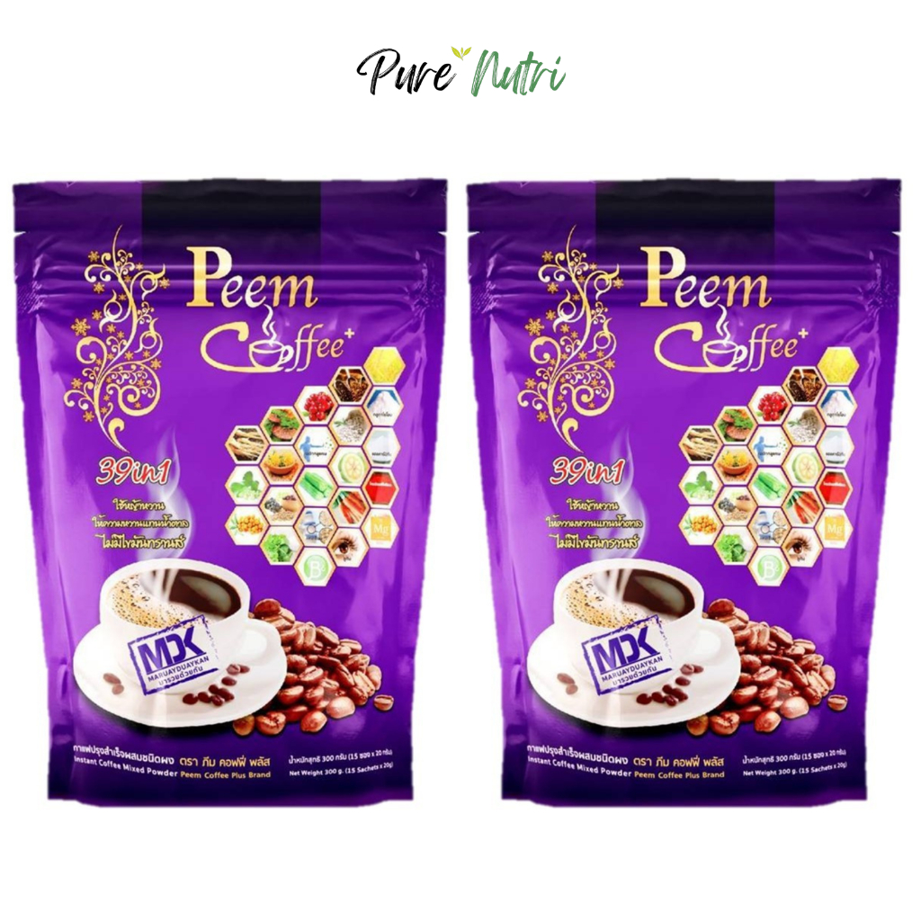 2 ห่อ กาแฟภีมคอฟฟี่ Peem Coffee 39 in1 (2ห่อ 30 ซอง) กาแฟเพื่อสุขภาพ