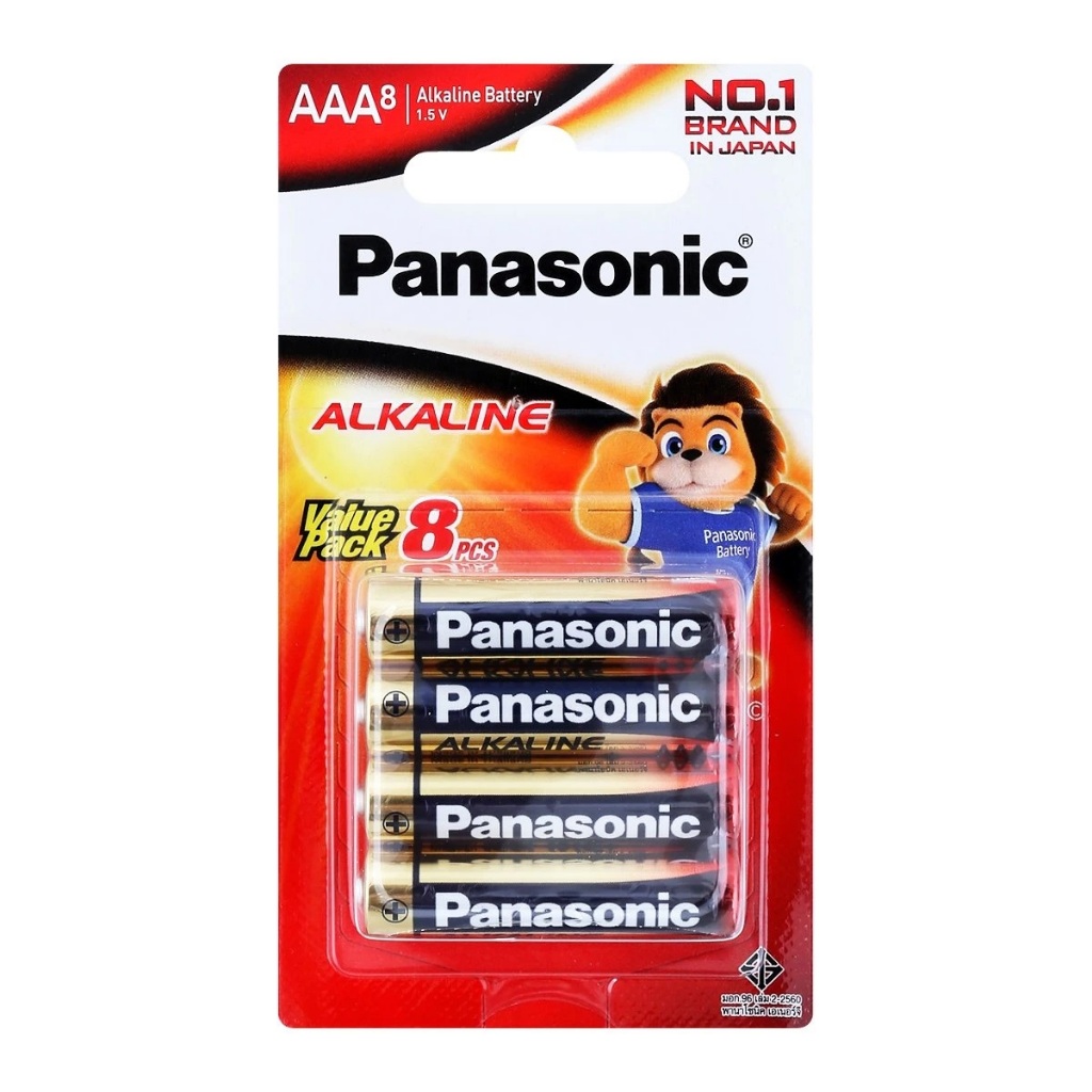 Panasonic Alkaline LR03T/8B ถ่านไฟฉายขนาด AAA (3A) ชนิดอัลคาไลน์บรรจุแพ็ค 8 ก้อน