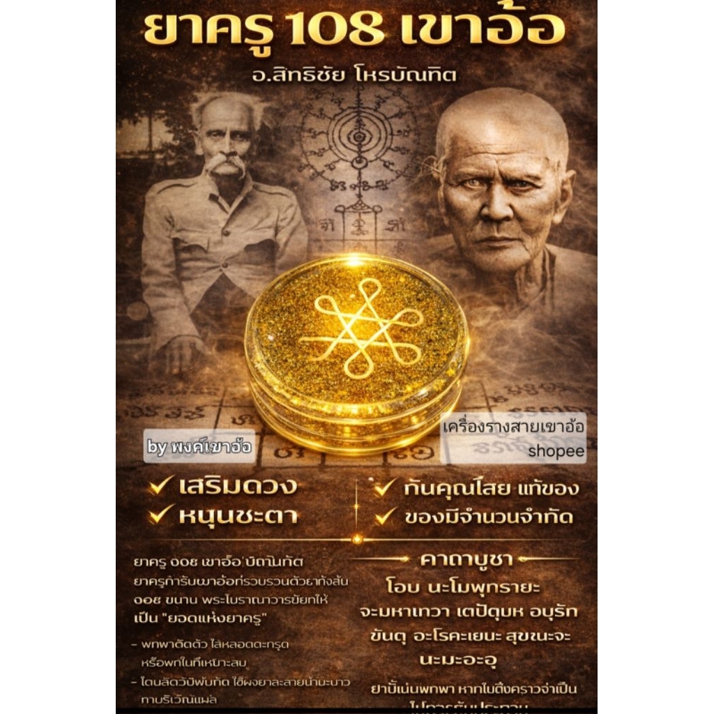 ยๅครู108เขาอ้อ_ใช้พกพาติดตัวแลท่านชงัดนักแล_ของแท้100%